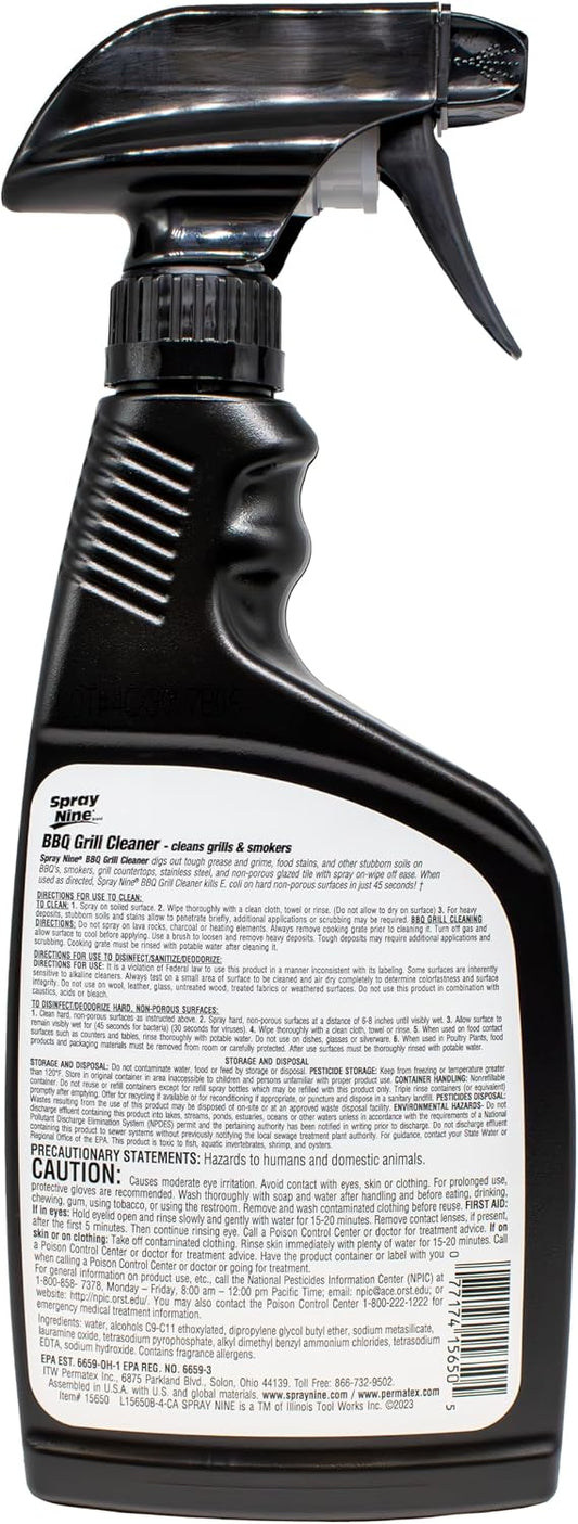 Spray Nine 15650 Barbeque Grill Cleaner, 22 oz.