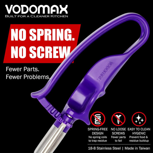 Size 40 ORCHID (0.71 oz.) VODOMAX Heavy Duty Food Disher, Stainless 18-10, #40 Scoop, Cookie Dough Portion Control, Palm-Squeeze, Ice Cream Disher, Gelato Scoop, 3/4 oz. disher, 3/4 ounce scoop