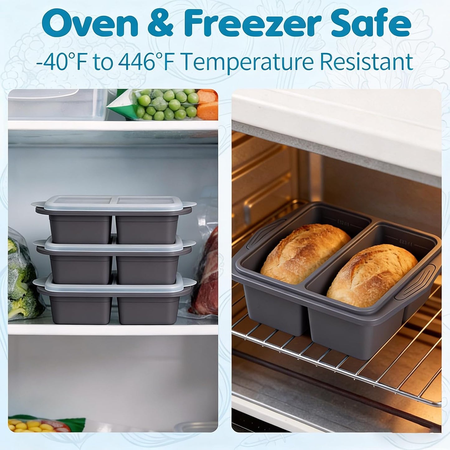 Silicone Freezer Trays with Lids, 2-Pack 1 Cup Soup Freezer Containers, Reusable Silicone Soup Molds for Meal Prep, Ice Cube Trays for Freezing Soup, Broth, Sauces & Leftovers