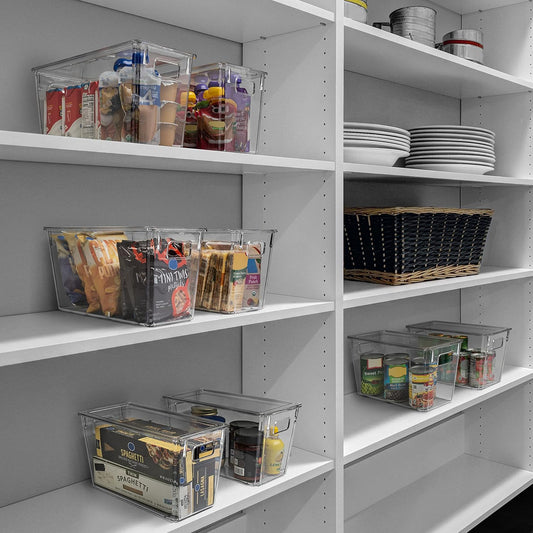 CLEARSPACE Plastic Storage Bins with Lids XL – Perfect Kitchen Organization or Pantry Storage – Fridge Organizer, Pantry Organization and Storage Bins, Cabinet Organizers