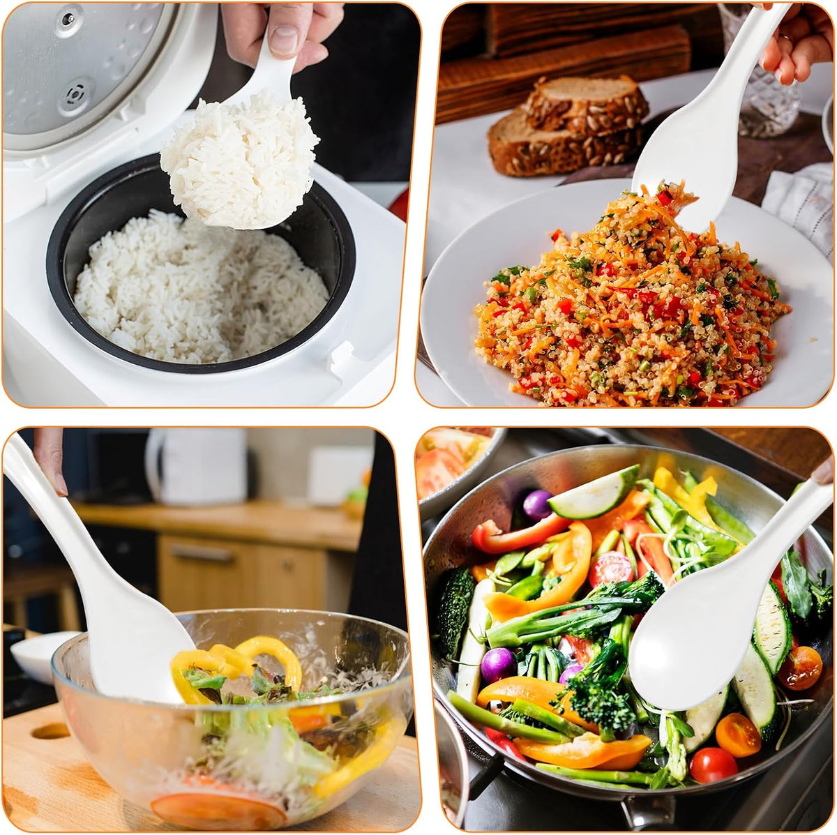 TIESOME 2PCS Plastic Rice Serving Spoon, Non-Stick Plastic Rice Spoon