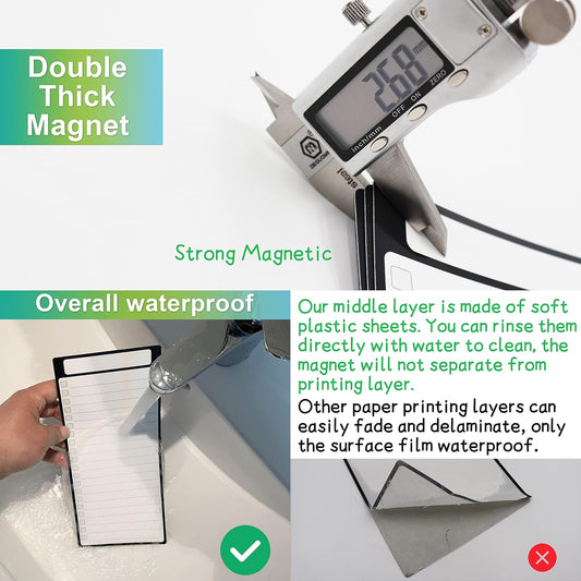 Magnetic Whiteboard for Fridge 3 Pcs 4.5"x10" Magnetic Dry Erase Board for Refrigerator Magnet to Do List White Board for Fridge Weekly Menu Board for Kitchen Meal Planner 5 Ultra Fine Tip Markers