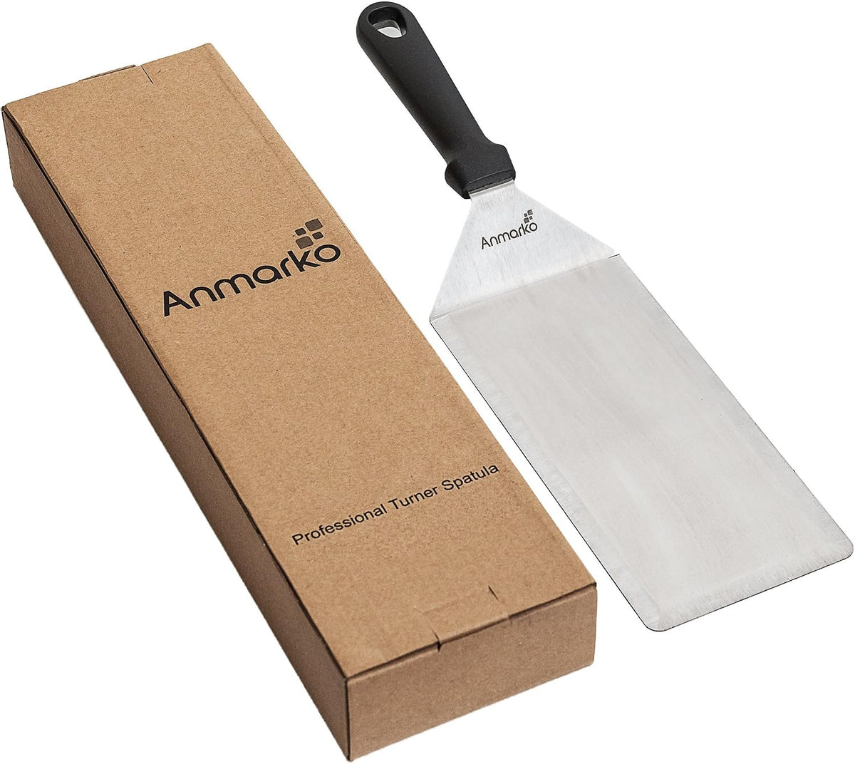 Stainless Steel Metal Griddle 4 x 8 inch Spatula - Spatula Hamburger Turner Scraper - Pancake Flipper - Great for BBQ Grill and Flat Top Griddle - Commercial Grade