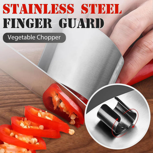 Stainless Steel Finger Guard, Adjustable Finger Guard Protector for Cutting Food, Premium Slicing Tool for Chopping, Dicing, and Food Prep