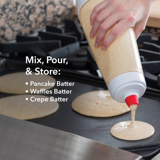Whiskware Pancake Batter Mixer Plastic, Mixes 4 Cups of Batter, Mint