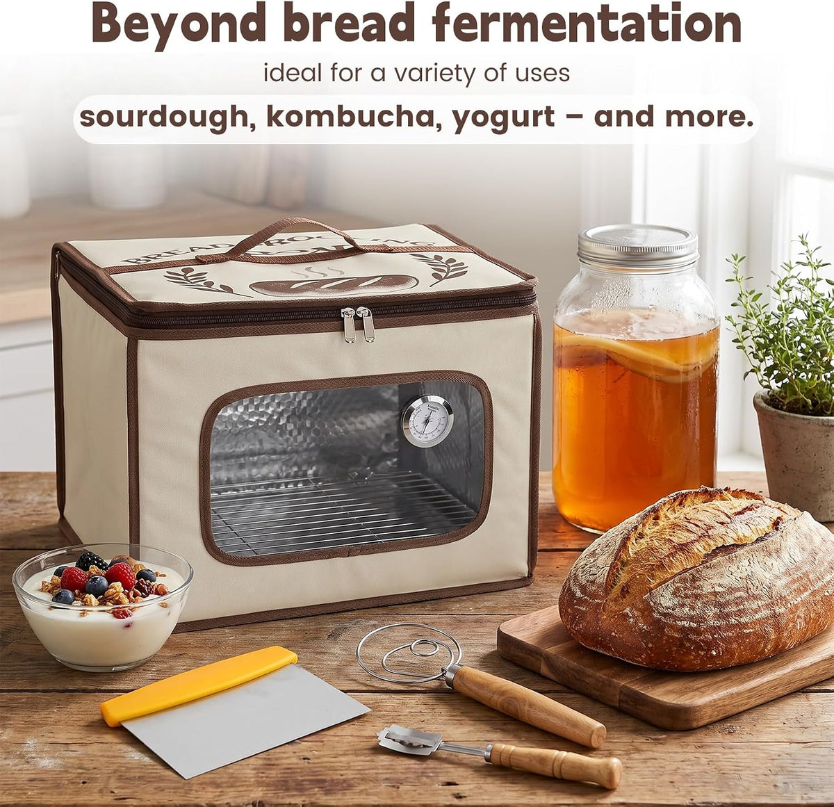 Folding Bread Proofing Box with 68-131℉ Temperature Control and 99H Timer
