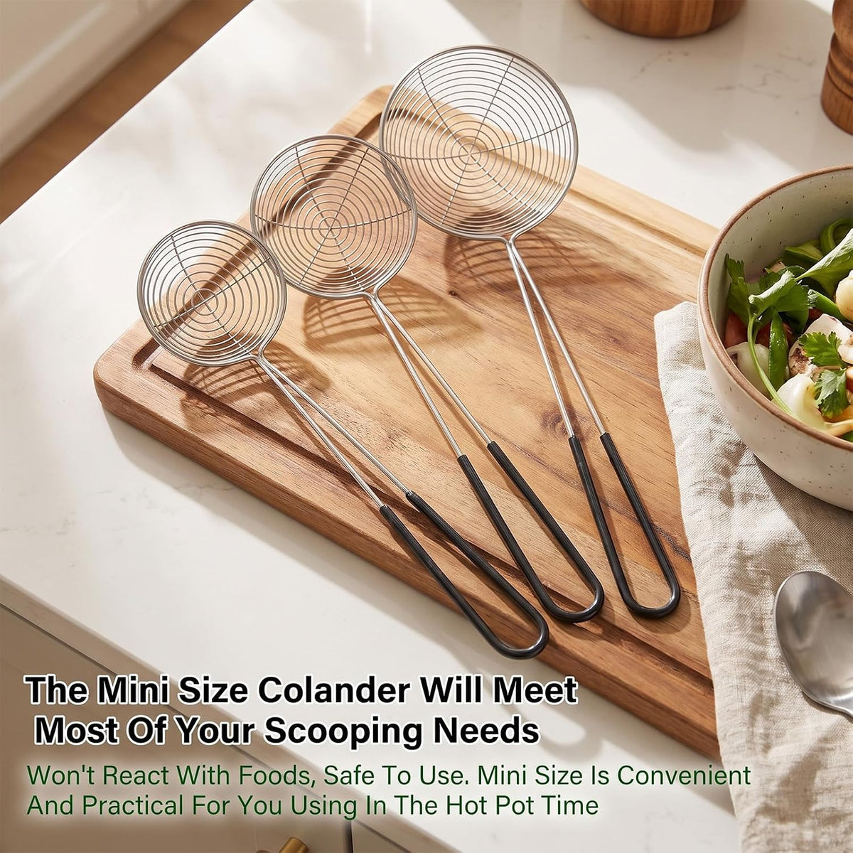 3 Pcs Boba Scoop, 3 Sizes Stainless Steel Strainer Spoon
