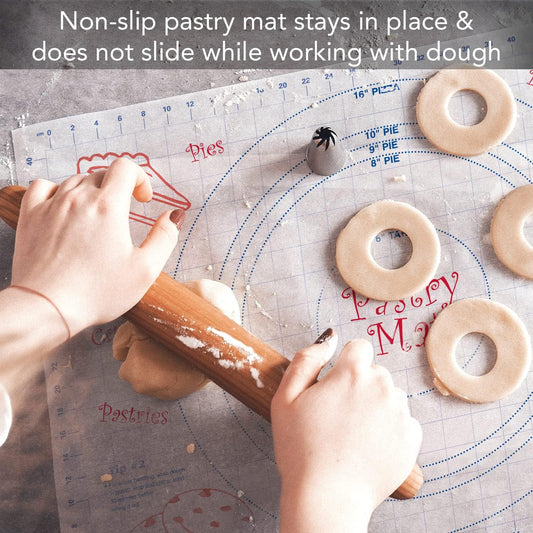 Cut N' Funnel Large Premium Pastry Mat with Pie Measurements