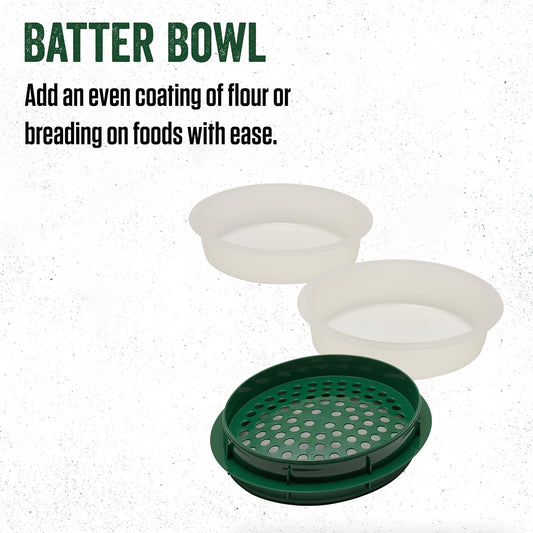 LEM Products Batter Bowl with Lid, Plastic, Translucent and Green