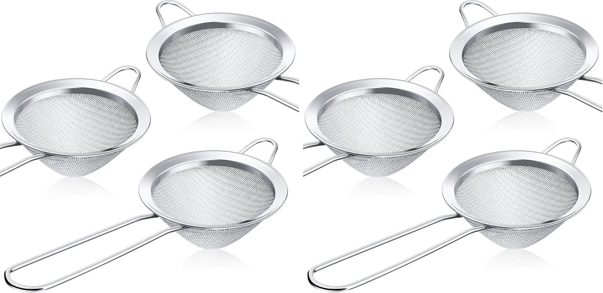 3 Pieces Cocktail Strainer Bar Strainer Fine Mesh Tea Strainer, 3.3 in