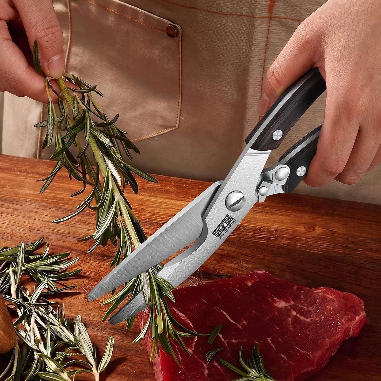 HOSHANHO Kitchen Scissors Heavy Duty, Sharp Kitchen Shears for Poultry