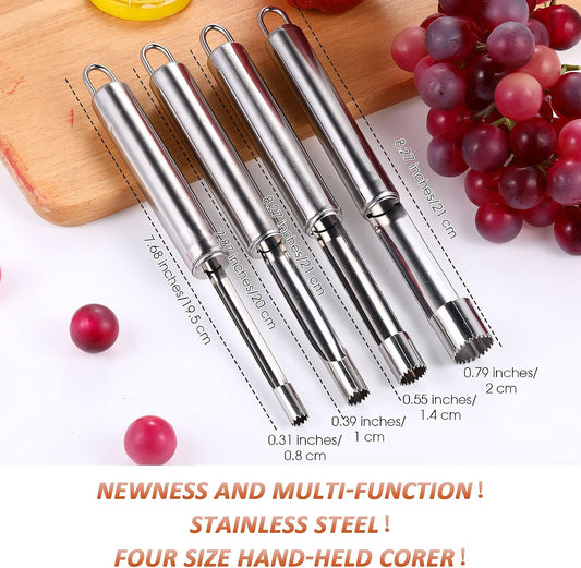 4 Pieces Multi Function Fruit Corer and Pitter Remover Set