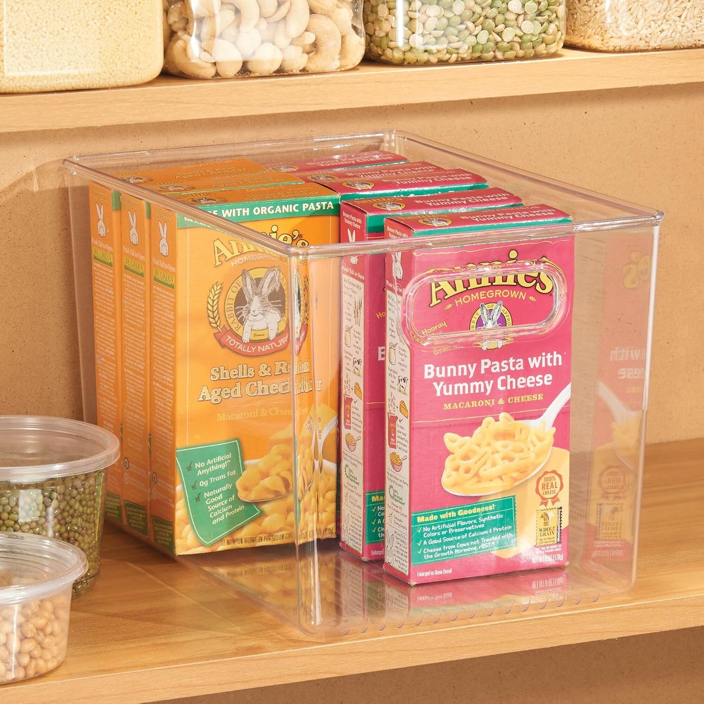 iDesign Linus BPA-Free Plastic Deep Kitchen Storage Bin, Clear | With Handles, 12" x 8" x 7.75"