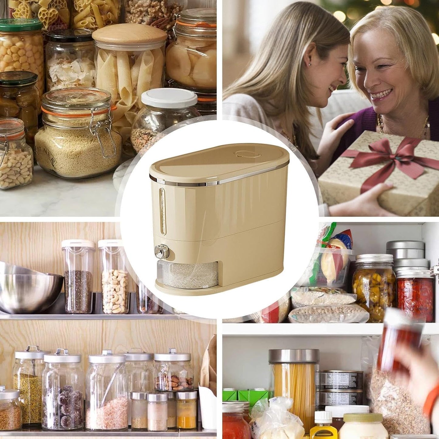 Rice Dispenser 5kg Leakproof with Measuring Cup | Large Rice Storage Container for Kitchen Pantry Apartment Restaurant RV Sugar Flour Cereal Pet Food