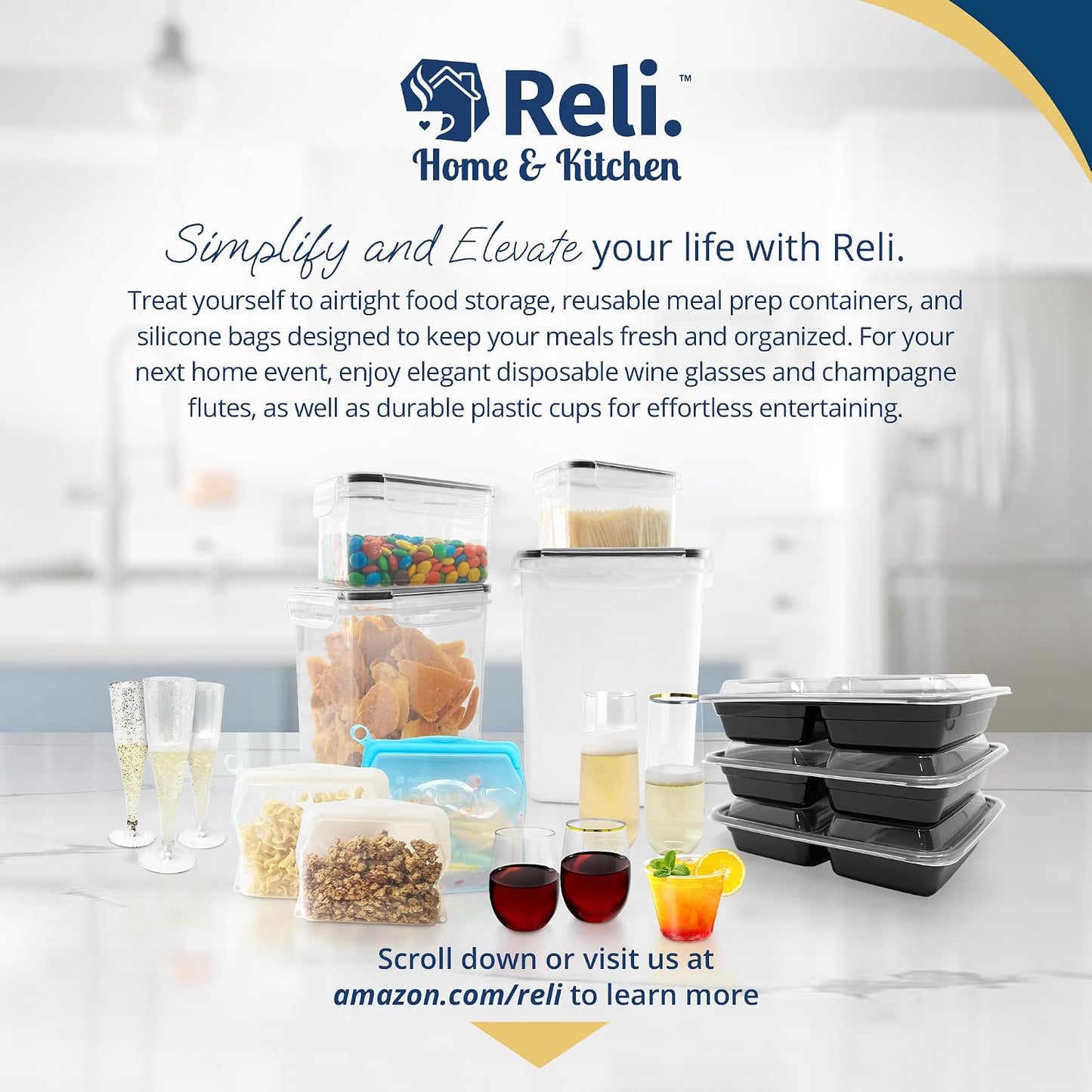 Reli. Airtight Canister Set with Lids (36 Set) | Clear Plastic Food Storage Canisters | Ultra Variety Pack | BPA-Free