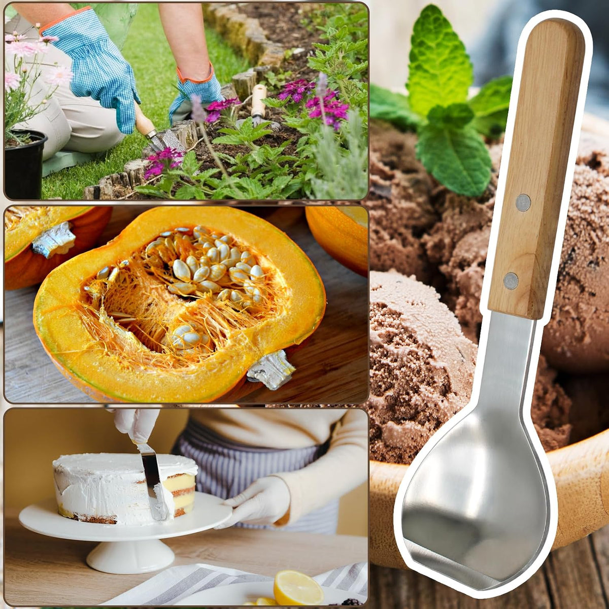 Ice Cream Metal Spade Stainless Steel Dessert Shovel