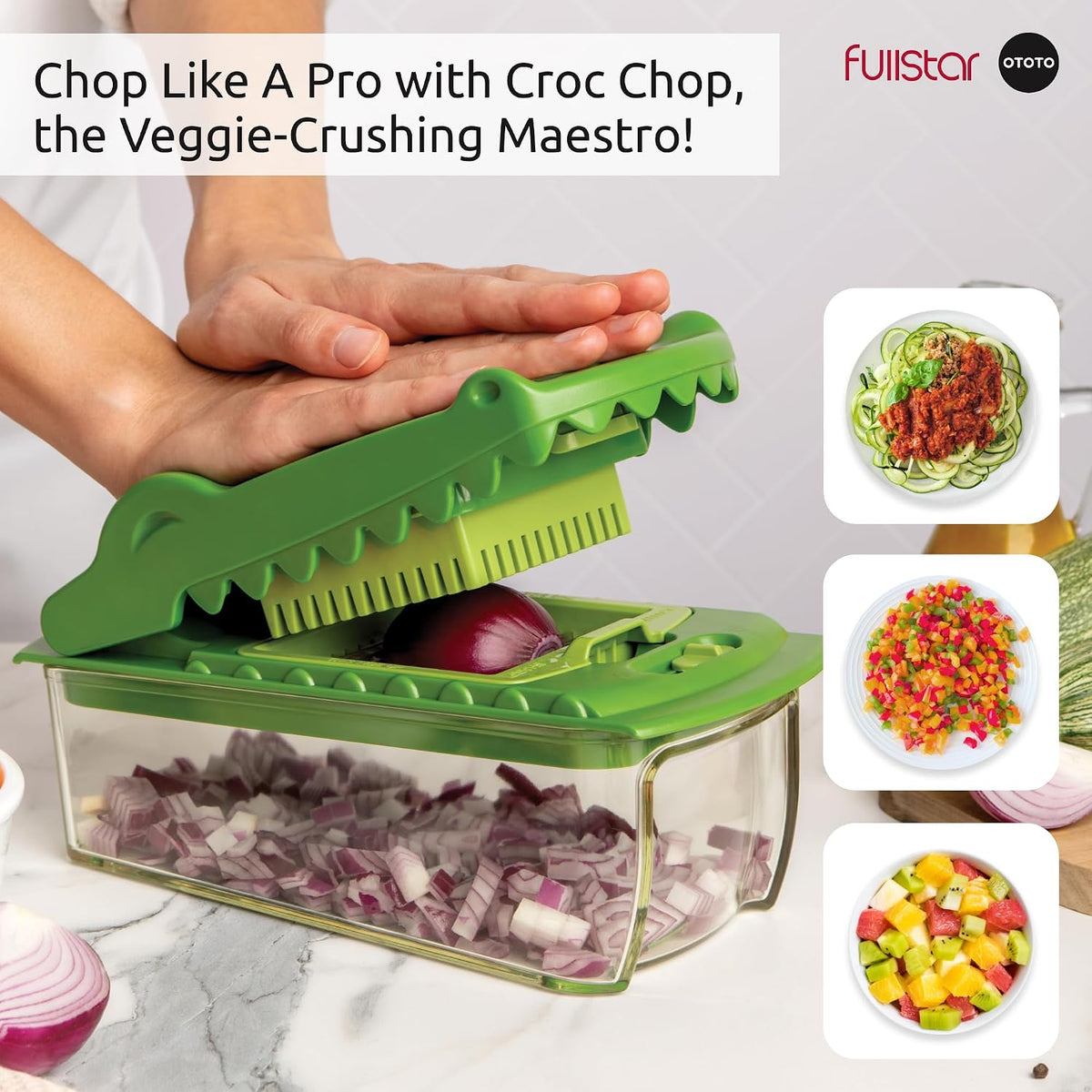 Fullstar X OTOTO Croc Chop - Vegetable Chopper & Spiralizer
