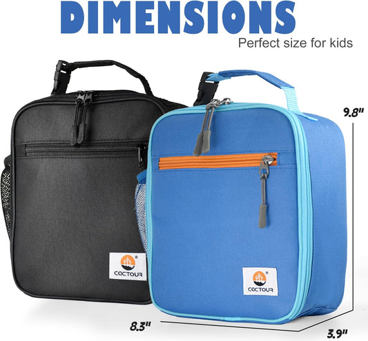 CaCTOUR Lunch Box Kids,Premium Insulated Lunchbox for Girls Boys,Soft Mini Cooler Bag Back to School Thermal Reusable Lunch Bag for Work School Picnic (Blue)