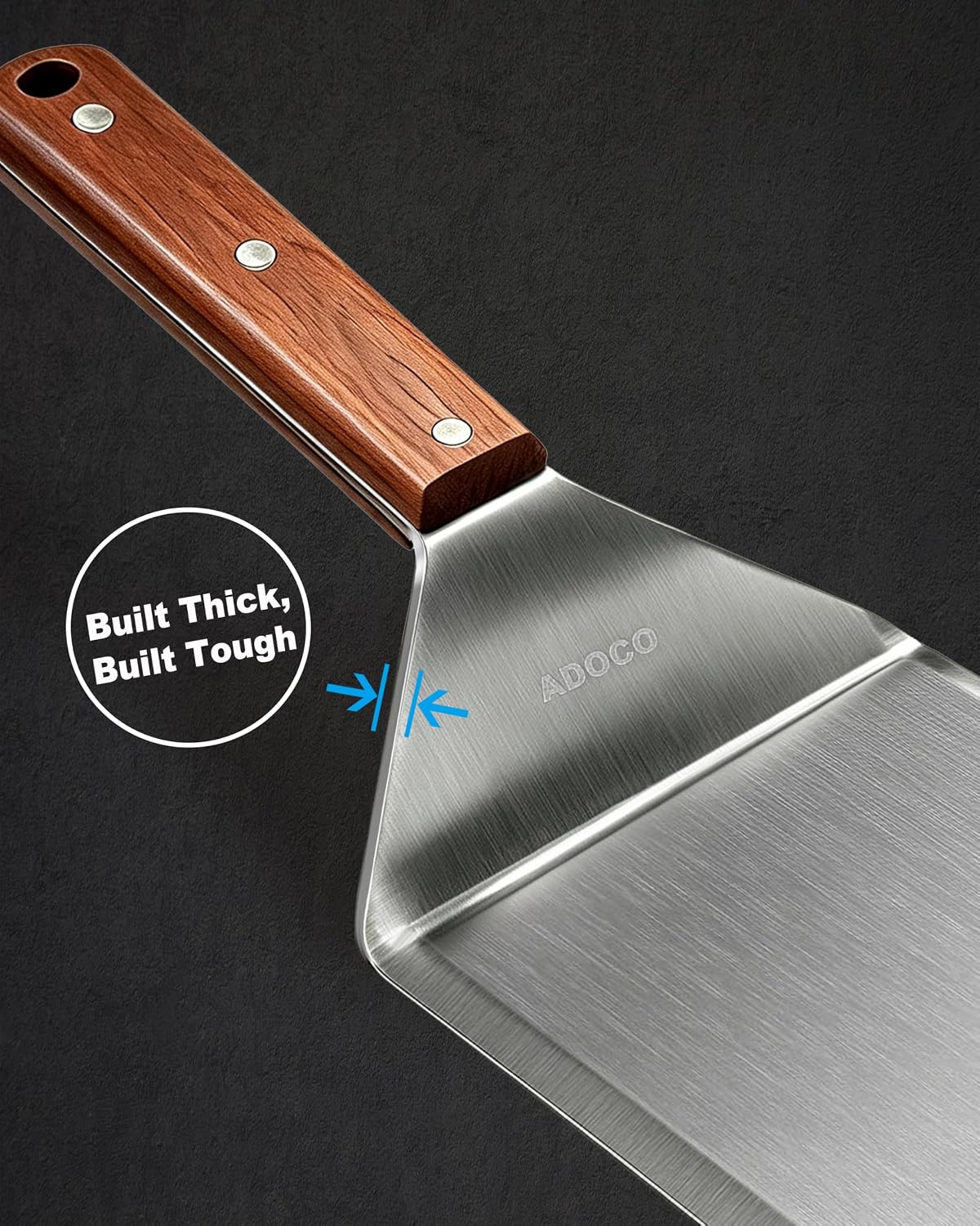 Large Wide Griddle Spatula Burger Turner Grill Tool, Blade 5''x6''
