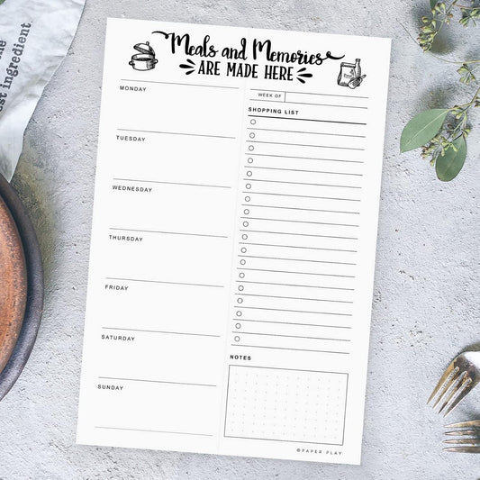 Magnetic Meal Planning Pad for Fridge 52 Undated Tear-off Sheets, 6x9 Inch Meal Planning Notepad for Meal Planner & Grocery List with Magnet, Weekly Meal Planner with Tear Off Shopping List