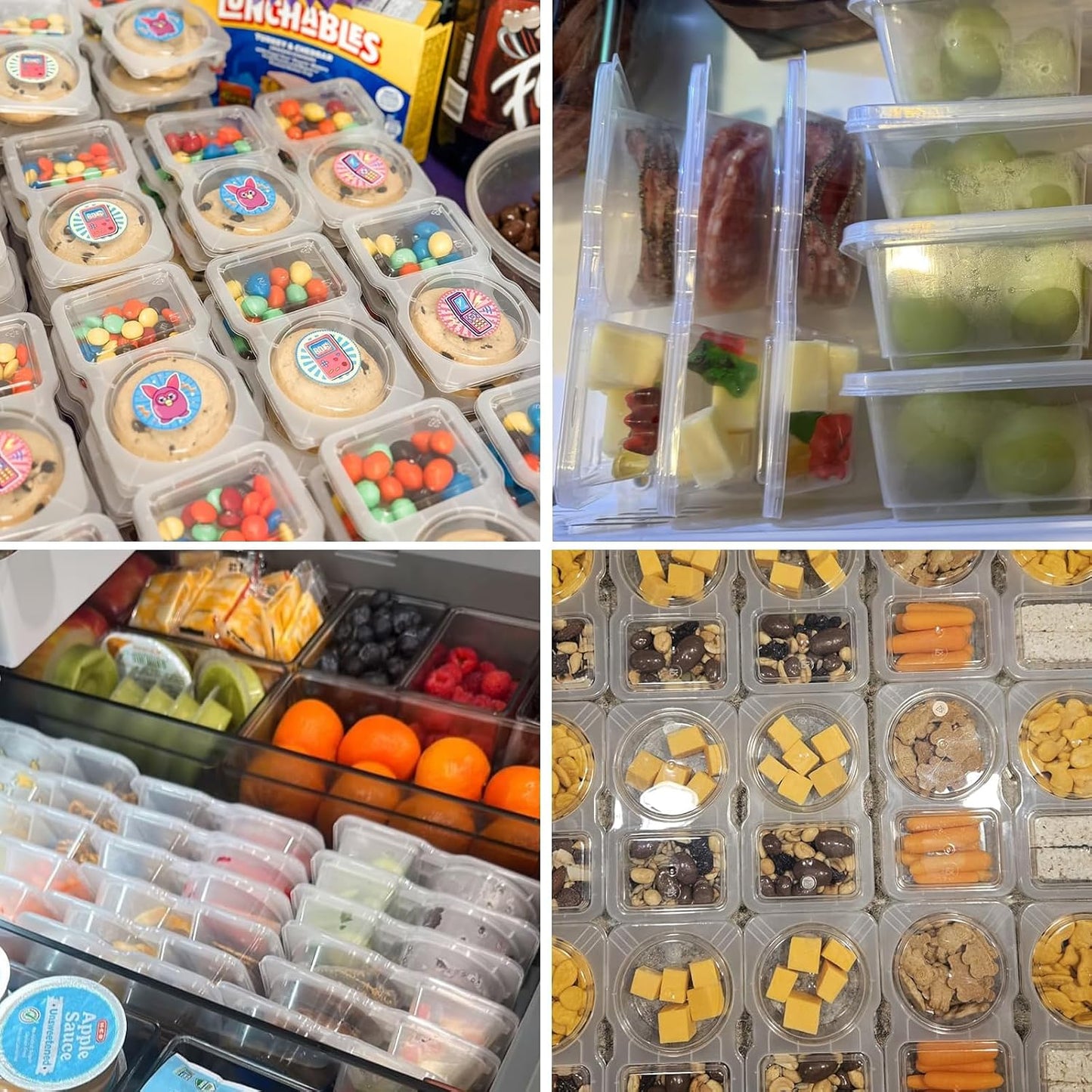 20-Pack 2 Compartment Snack Containers for Snack Prep – Reusable BPA-Free Leakproof Lunchable Snack Containers for Kids & Families, Portion Control Food Containers