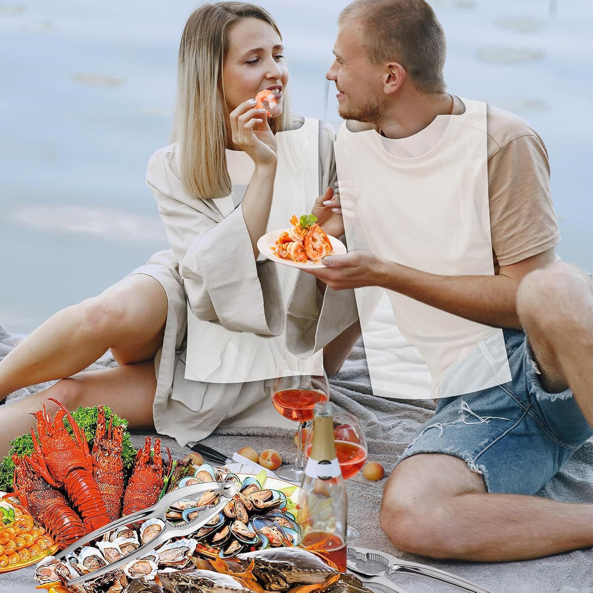 Seafood Tools Set includes 2 Crab Crackers, 2 Lobster Crackers Shellers, 4 Crab Leg Forks/Picks - Nut Cracker Set