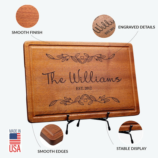 ArtPix Personalized Cutting Board - Custom Engraved Wedding Gift Wood