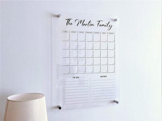 Acrylic Family Planner Wall Calendar - Personalized Calendar 2026, Personalized Dry Erase Board, Monthly and Weekly Planner, New Home Gift, Housewarming Gift
