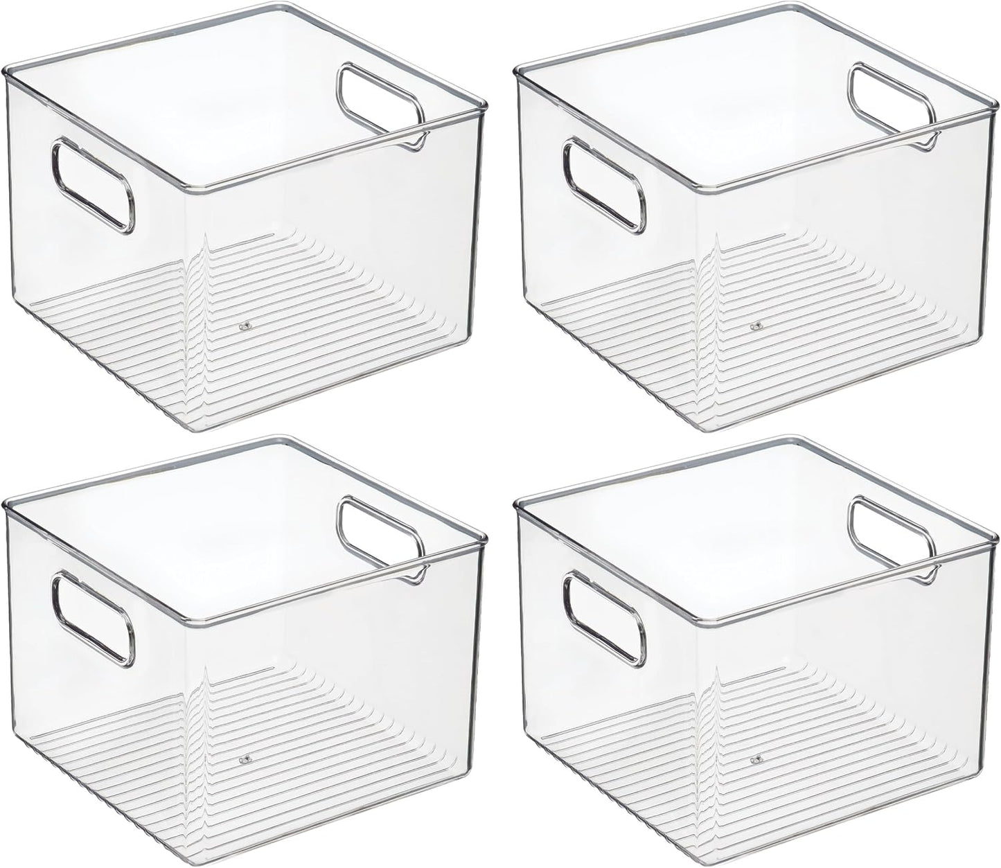 iDesign Pantry Storage Bin with Handles for Kitchen Cabinets or Fridge - Clear - Made in USA
