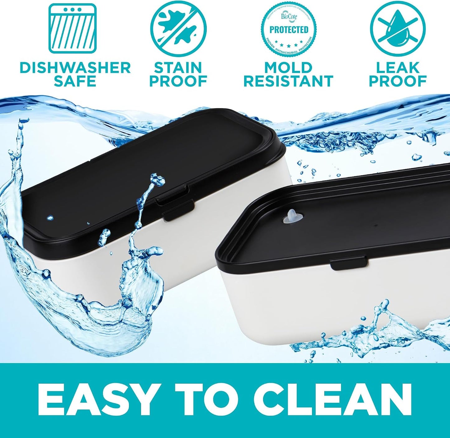 Double Premium Bento Box Adult, 67 fl oz BPA-Free - Cream Stackable Lunch Box with Leak-Proof Lids & Dividers, Perfect for Meal Prep, Lunches & Portion Control