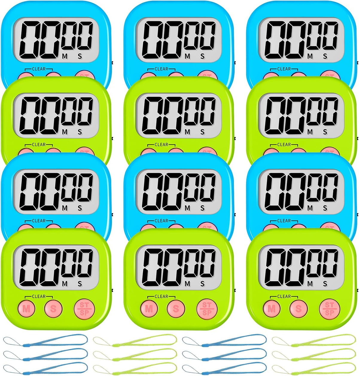 ZILLEEN Classroom Timer for Kids Teachers Digital Timers Blue Green