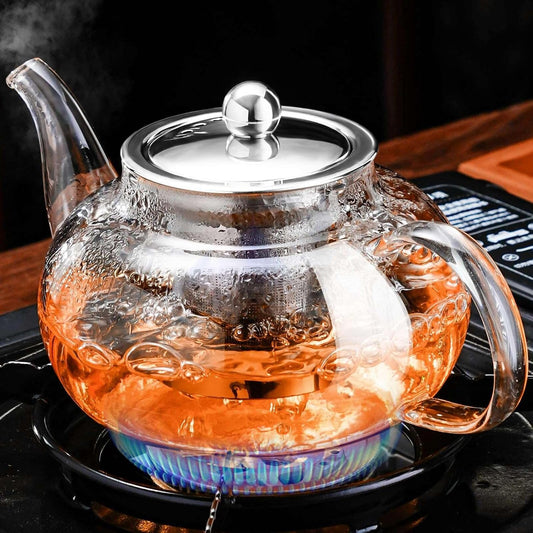 PARACITY Tea Pot for Stove, 20 oz Stovetop Clear Glass Teapot with Infuser