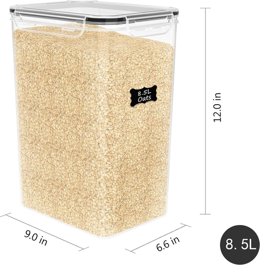 FOOYOO 2 PC Flour Sugar Storage Containers (9.5L | 321 Oz) Extra Large Food Storage Containers with Lids - Airtight Leakproof BPA FREE Flour Container for Rice, Cereal, Sugar