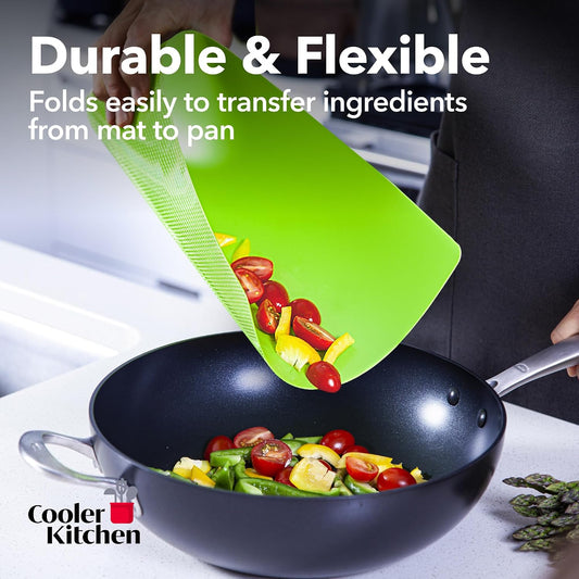 Plastic Cutting Boards for Kitchen, Flexible Mat Thick Large 15x12