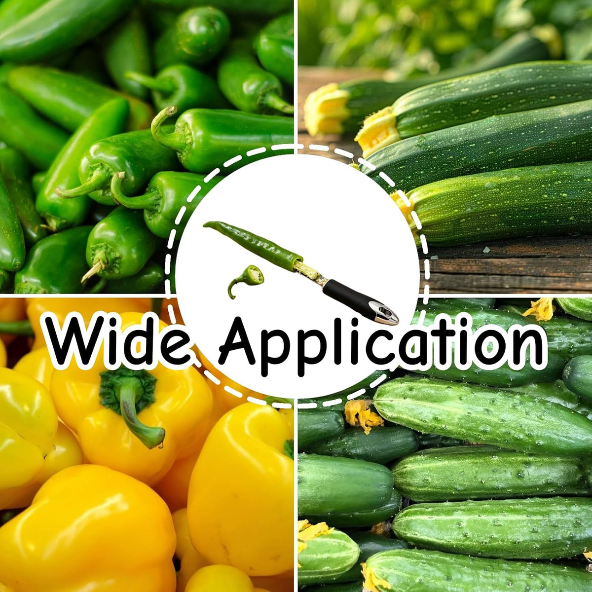 Jalapeno Corer Tool for Zucchini Pepper Cucumber Veggie, 2 PCS