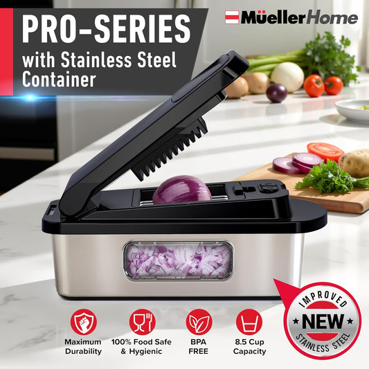 MUELLER HOME Pro-Series 10-in-1 Stainless Steel Multi Vegetable Chopper