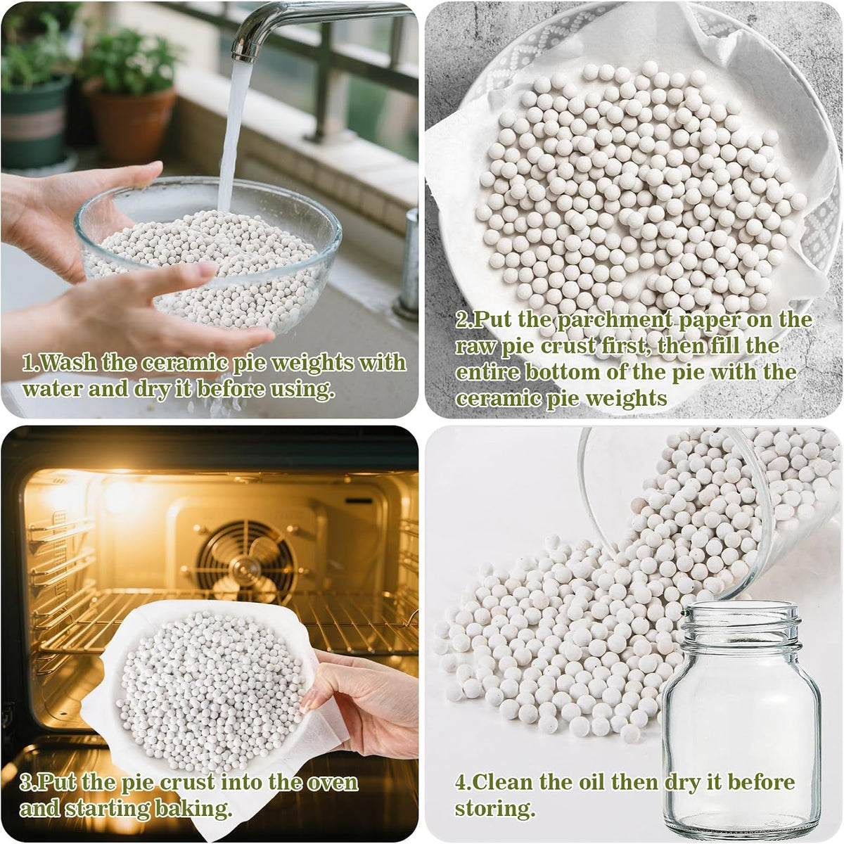 Sukh Pie Weights for Baking 0.92LB - Ceramic Baking Beans for Blind Baking