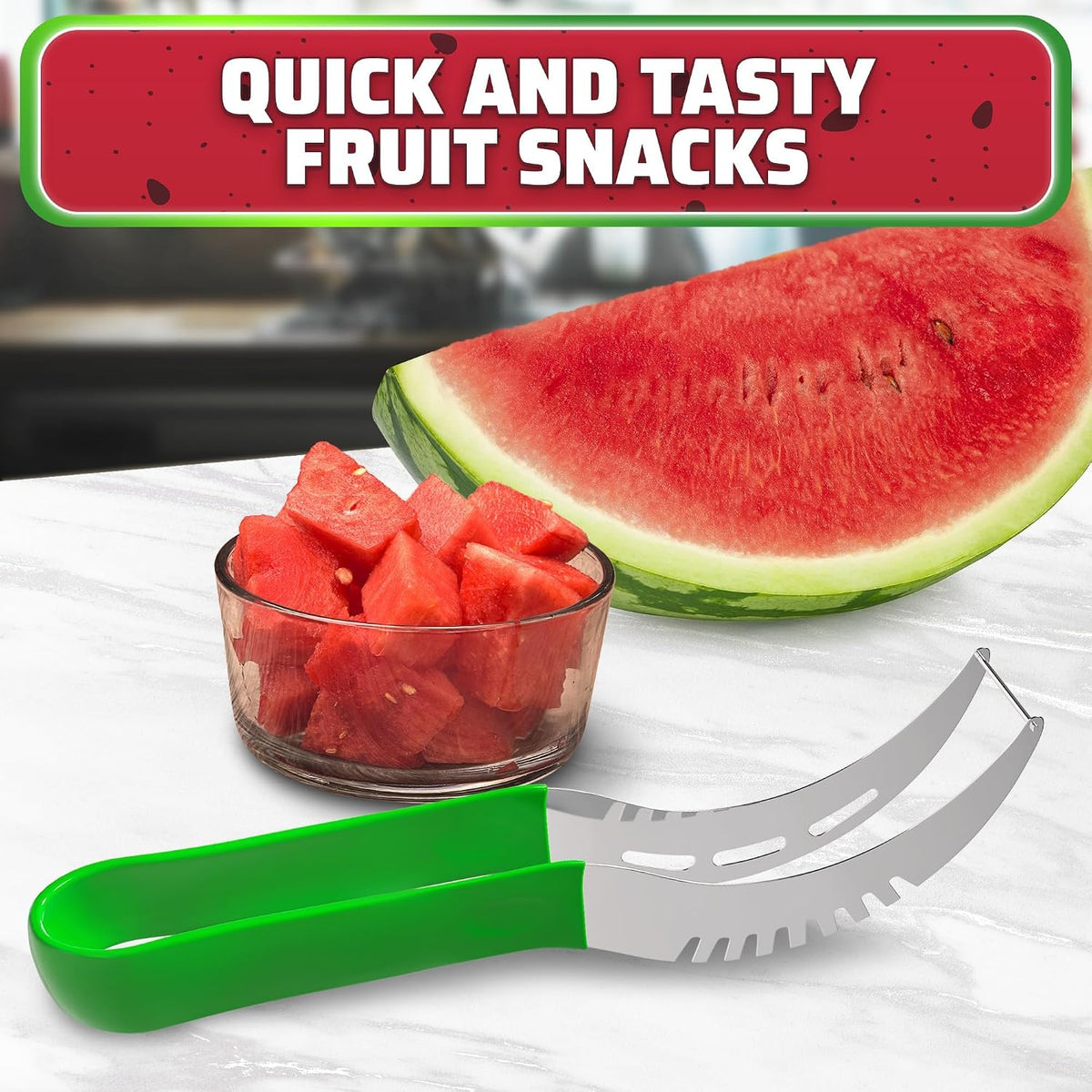 Watermelon Slicer Cutter Tool, Stainless Steel, Easy Grip, Durable