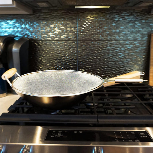 RSVP International Endurance Kitchen Collection Spatter Screen, Dishwasher Safe, 15" Diameter, Stainless Steel
