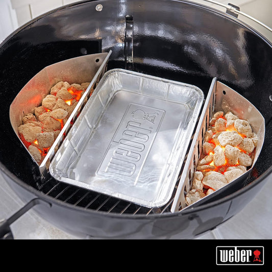 Weber Aluminum Drip Pans 10‑Pack – Disposable Foil Pans for Indirect Cooking, Catching Drippings, Ideal for Roasts, Turkeys & Gravy Drippings - Compatible with Weber Gas Grills - Grill Accessory