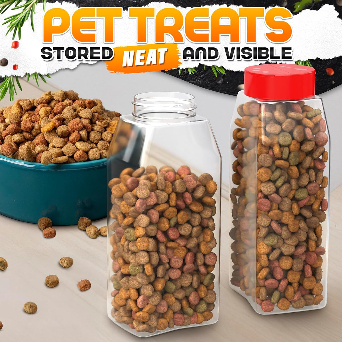 2 Pcs Large Seasoning Shaker Containers, 32 oz, Dual Flip-Top Lids, Clear