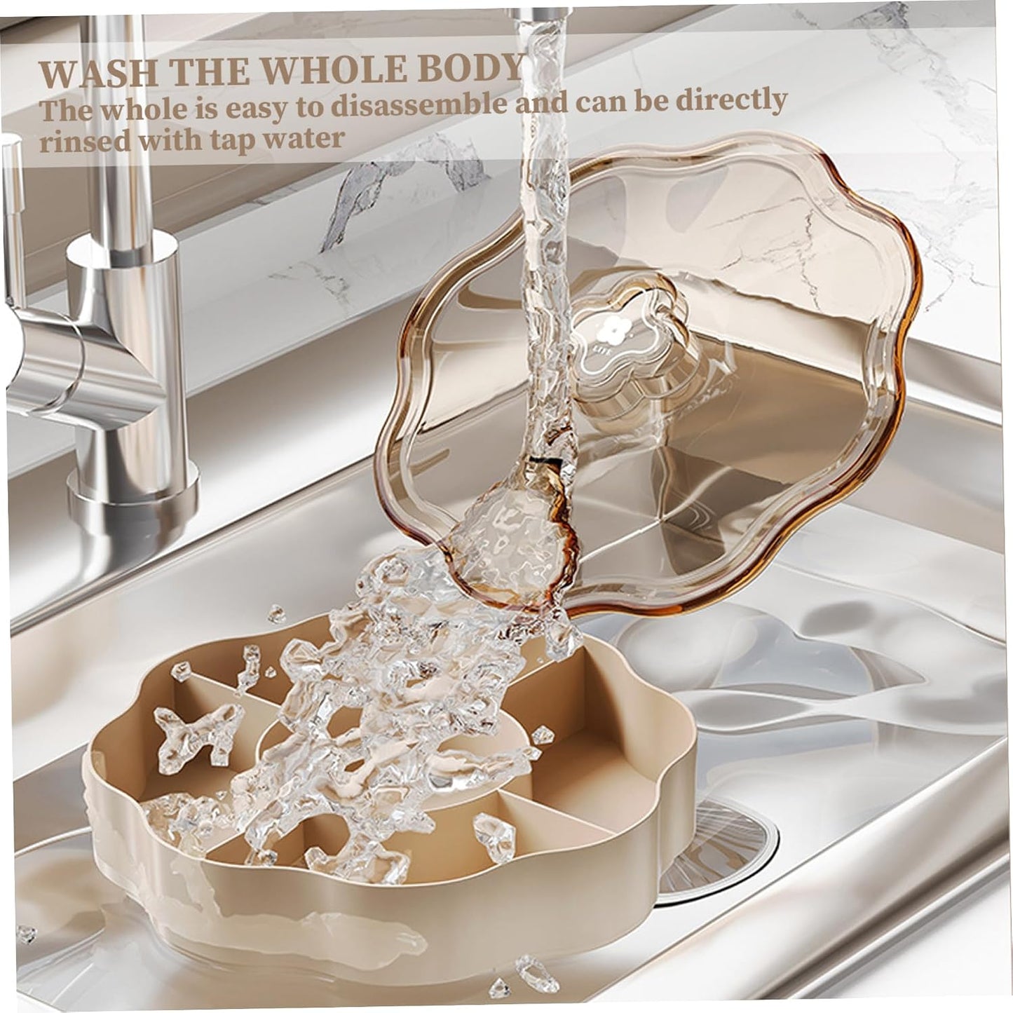 Nut Tray Dry Fruit Tray 5 Compartments Relish with Lid Round Plastic Serving Dishes for Nut, Snack, Fruit, Candies, Cookie Home, Office 9.5x9.5x3.4 inch