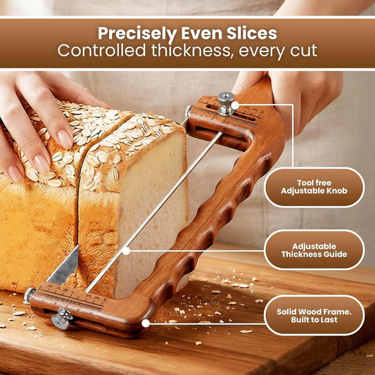 Adjustable Bread Slicer for Homemade Bread - Bread Slicing Guide with Even Slice Control - Reusable Bread Cutter Tool for Sourdough & Artisan Loaves - Kitchen Bread Slicer with Precise Cutting