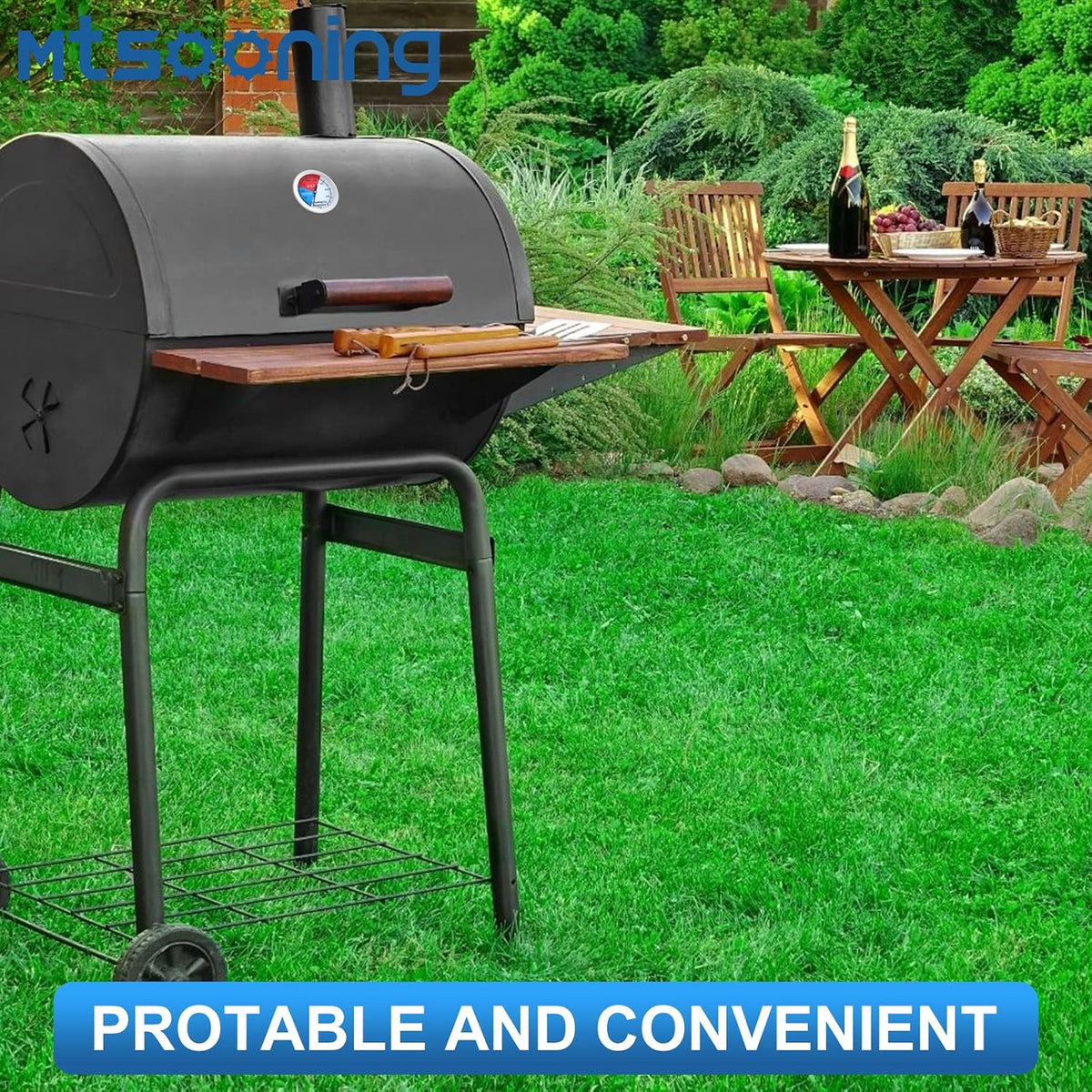 3" Face 1000F Charcoal BBQ Thermometer,1PC Barbecue Temperature Gauge