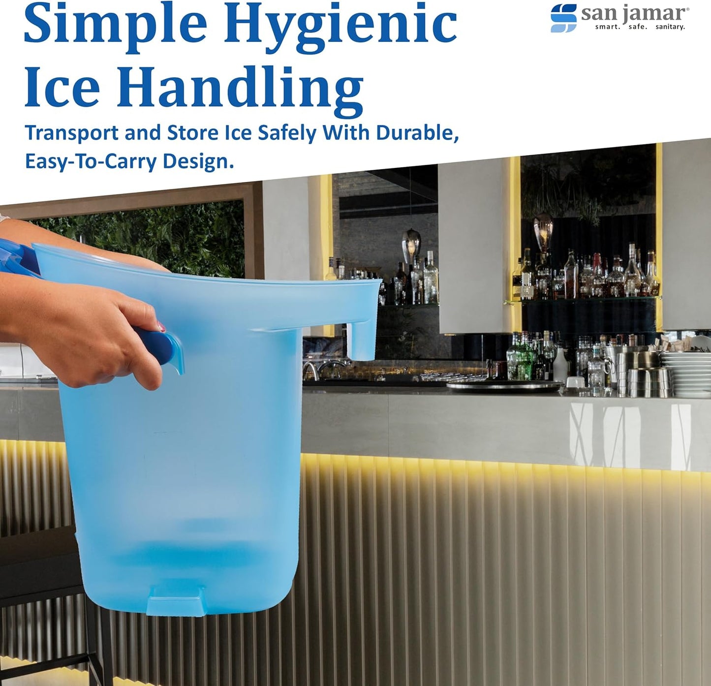 San Jamar Ice Tote, Blue, 16" H, 13-1/4"D, Plastic SILD6000-1 Each