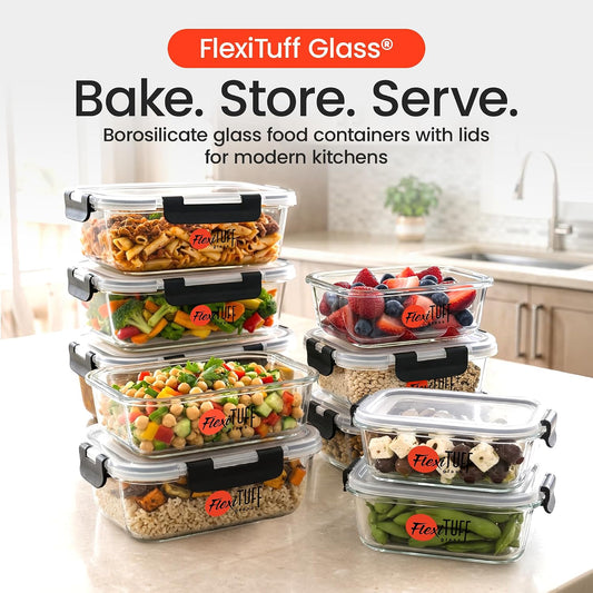 20pcs Set Food Storage Containers (10 Airtight & 10 Lids) |Lunch Containers | Meal Prep Containers | BPA Free, Leakproof Lids, Dishwasher, Microwave and Freezer Safe for Kitchen