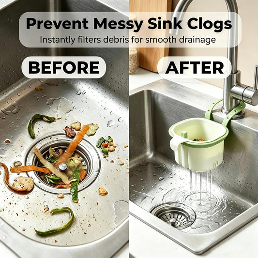 2026 New Cactus Kitchen Sink Strainer Basket, Hanging Sink Drain Basket, Press Automatic Dumping Self‑Cleaning Drain Filter Sink Strainer (Green)