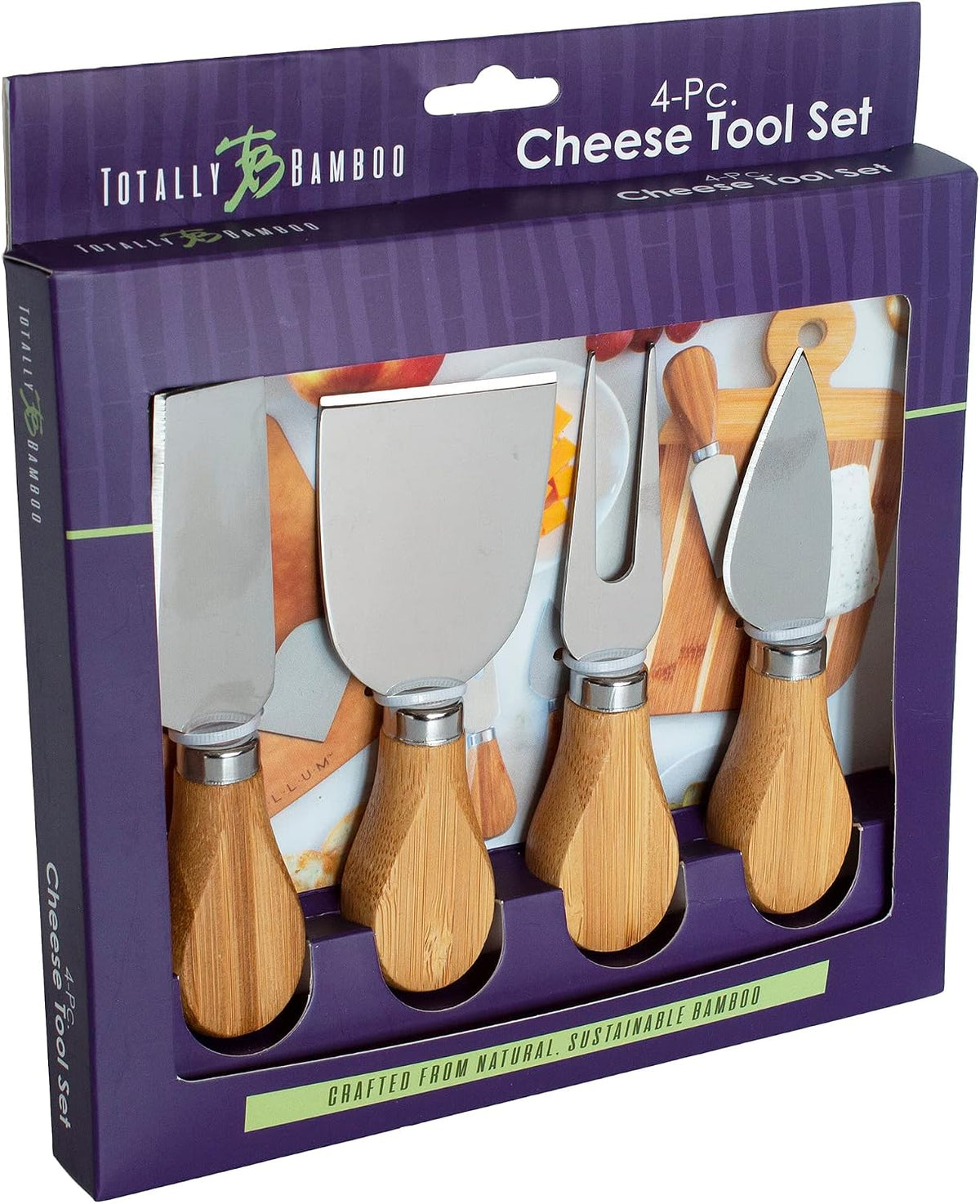 Totally Bamboo 4-Piece Cheese Tool Set, Charcuterie Board Accessories