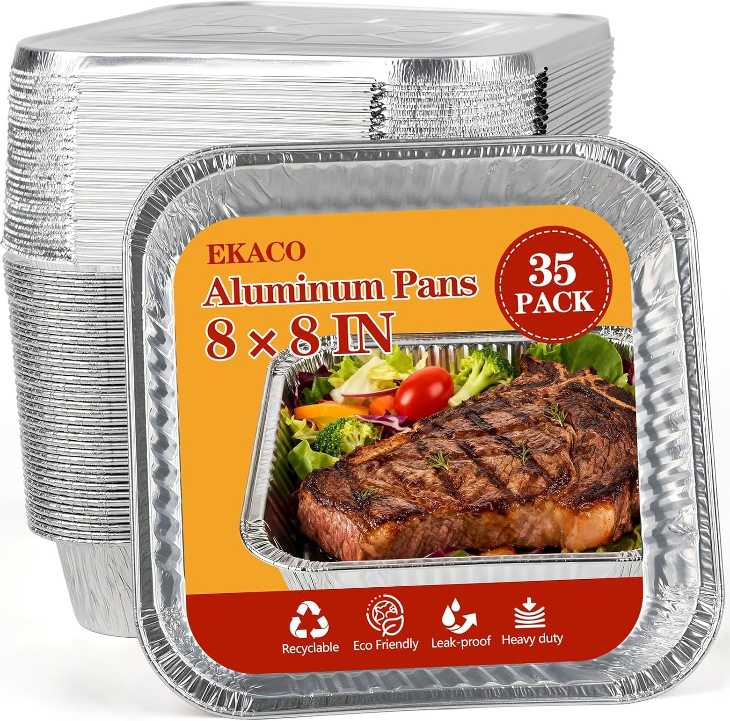 Thickened 9x13 Aluminum Pans with Lids, 20 Pack Heavy Duty & Extra Deep Disposable Aluminum Foil Pans, Disposable Half Size Foil Baking Tray for Cooking, Meal Prep, Baking, Roasting