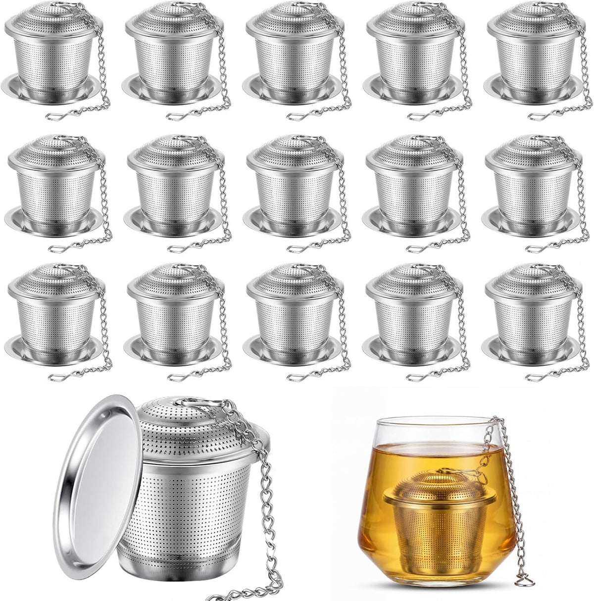 Zopeal Tea Infuser Stainless Steel Strainer with Chain, Medium
